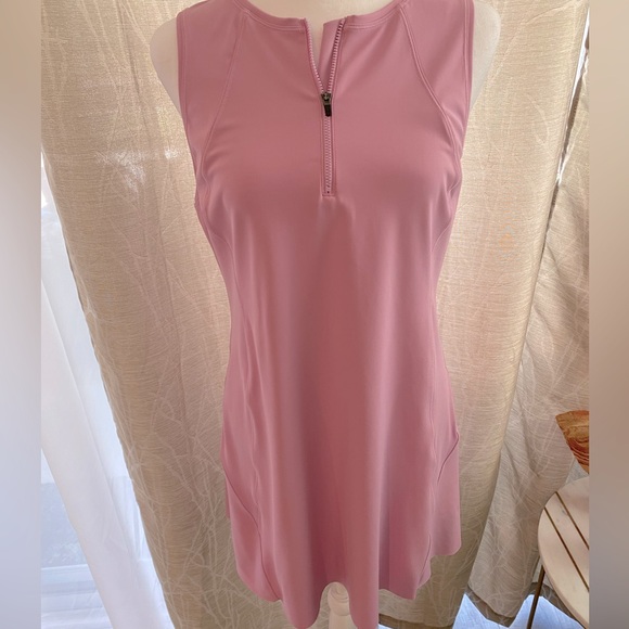 NEW (without Tags) light pink Athleta tennis/ pickleball/ sports  dress ! Size L - Picture 2 of 9